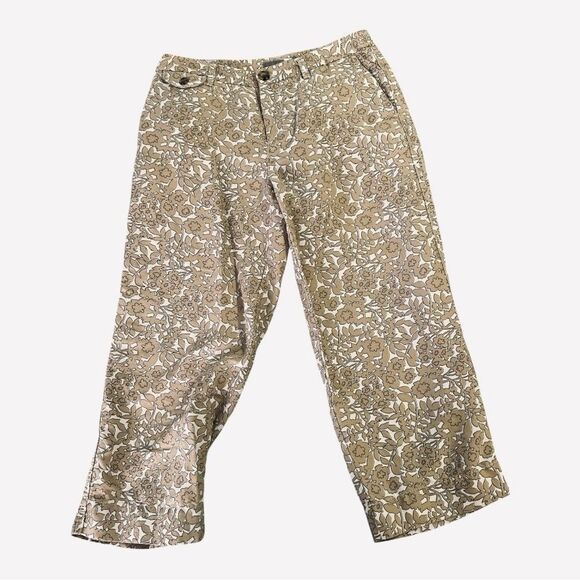 Liz Claiborne Beige and White Patterned Audra Capris size 6 - Picture 1 of 4